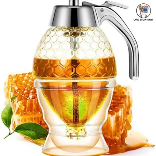 Transparent Glass Honey Juice Syrup Dispenser 200ML